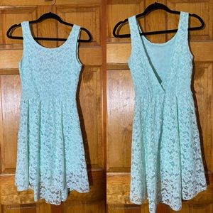 Mint floral lace dress
